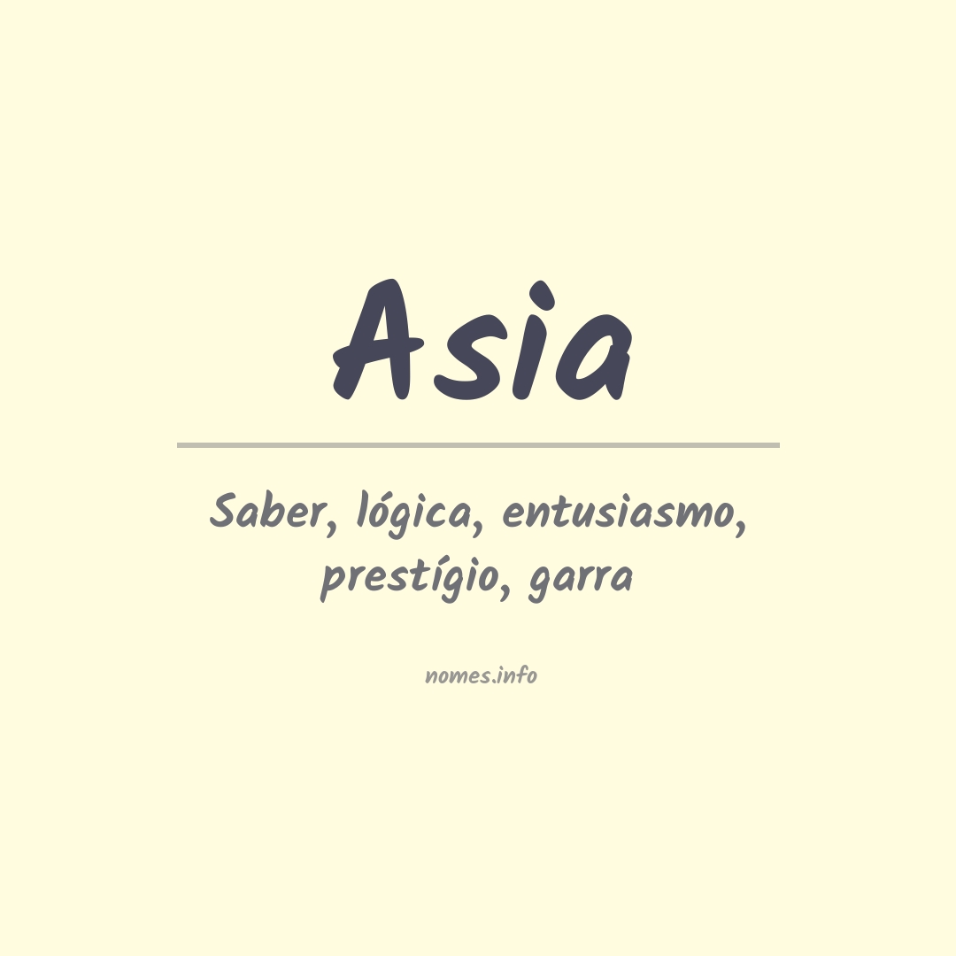 Significado do nome Asia