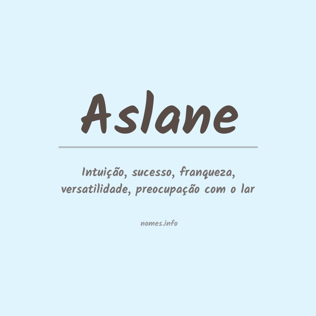 Significado do nome Aslane