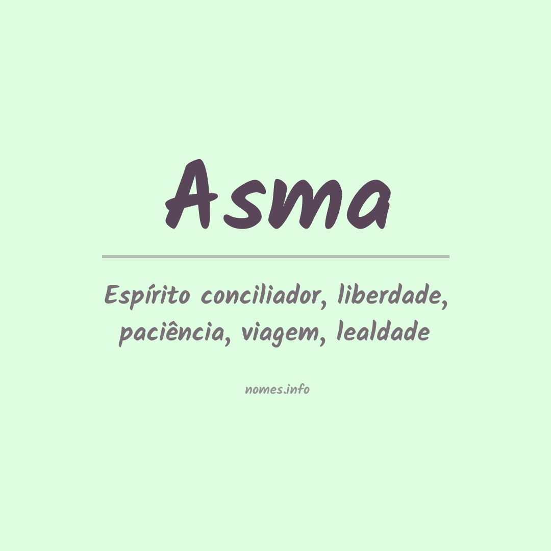 Significado do nome Asma