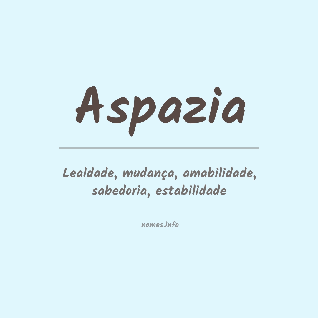 Significado do nome Aspazia