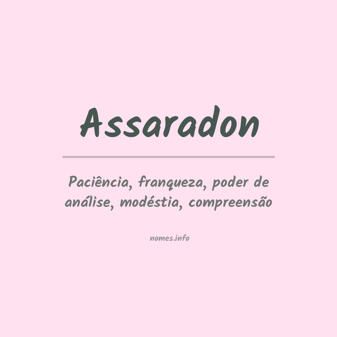 Significado do nome Assaradon
