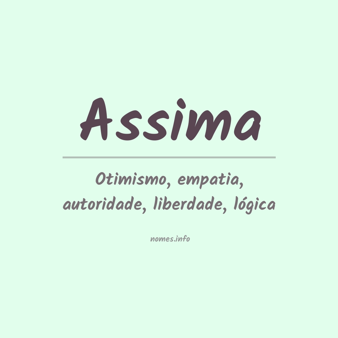 Significado do nome Assima