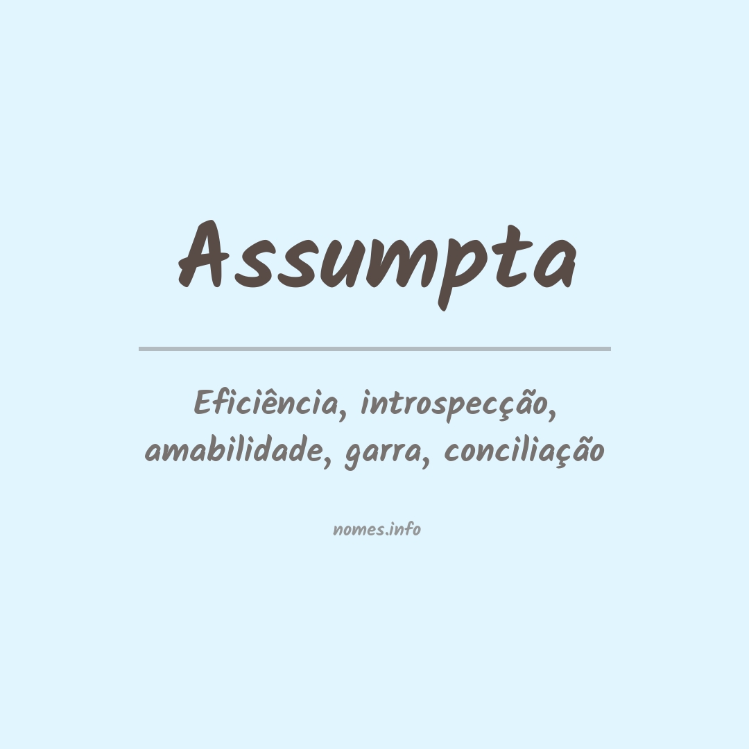 Significado do nome Assumpta