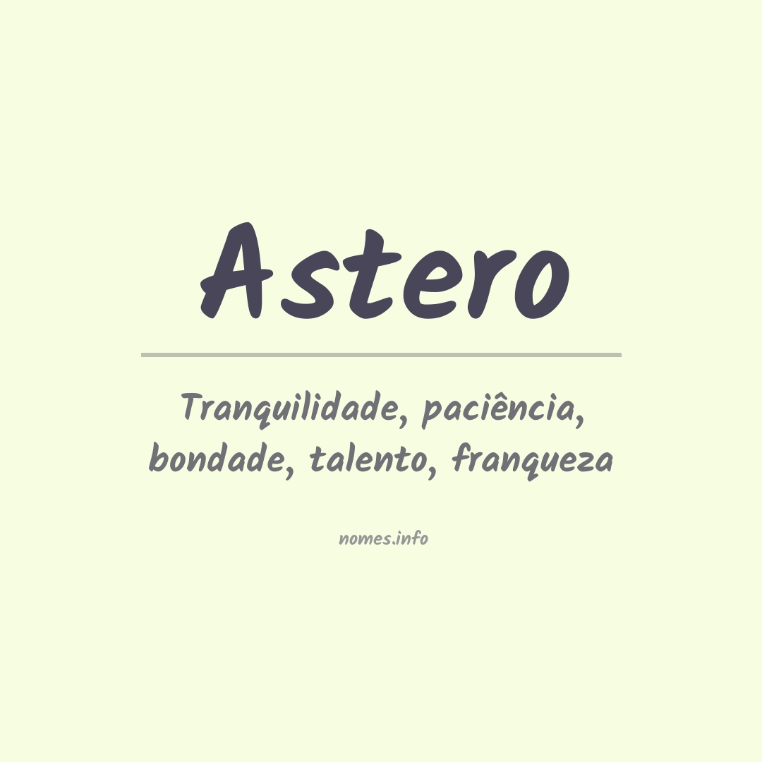 Significado do nome Astero