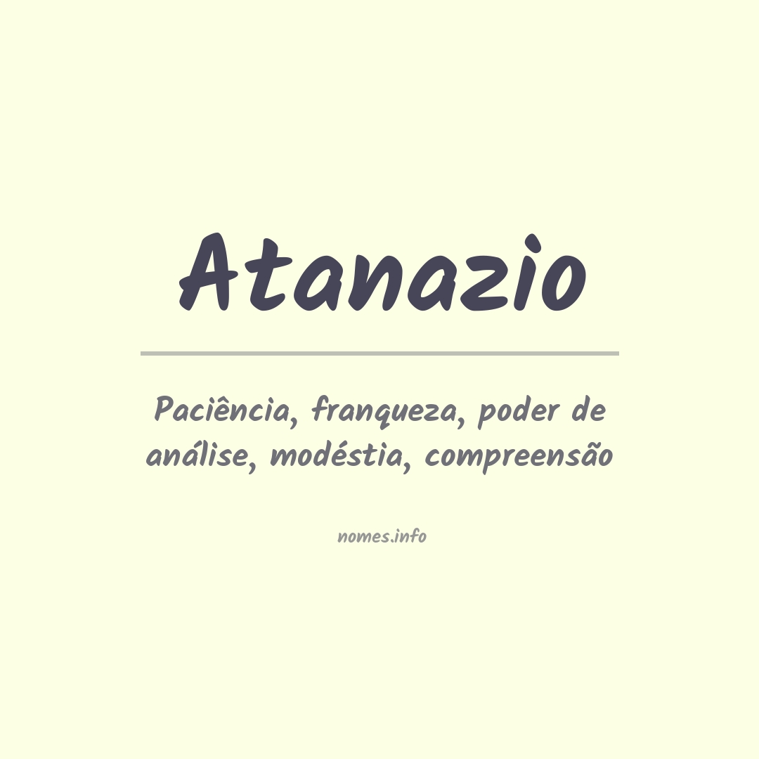 Significado do nome Atanazio
