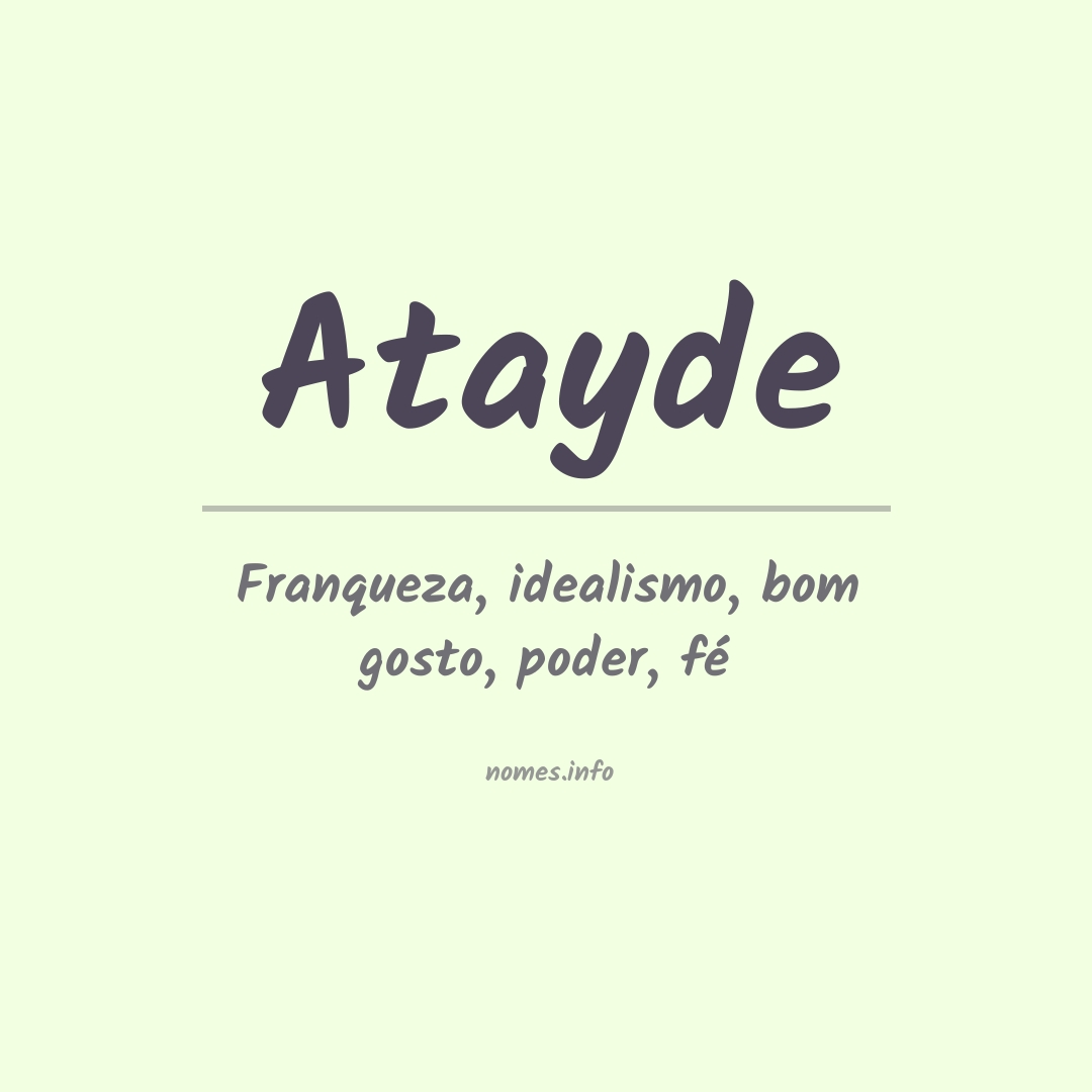 Significado do nome Atayde
