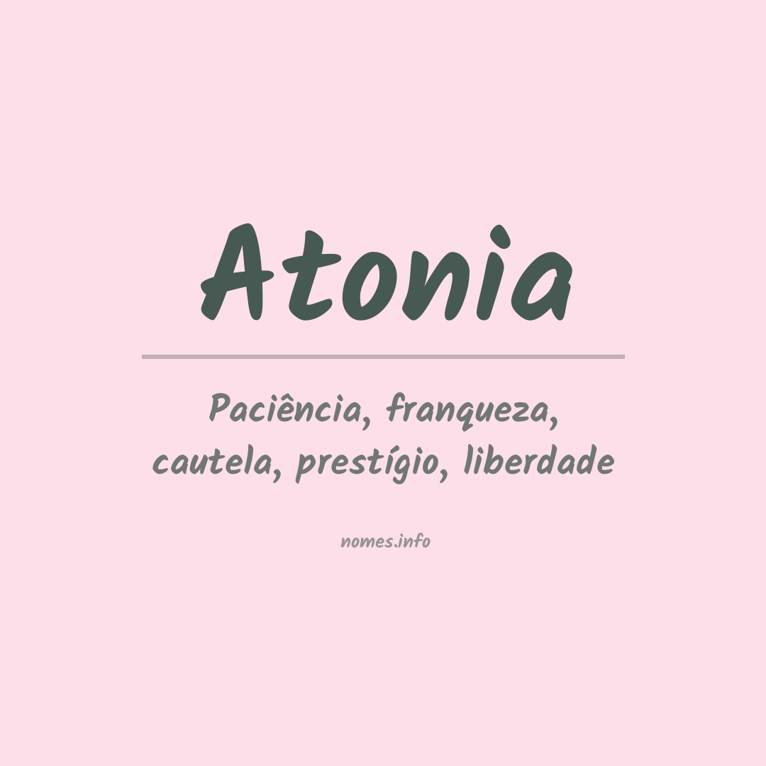 Significado do nome Atonia