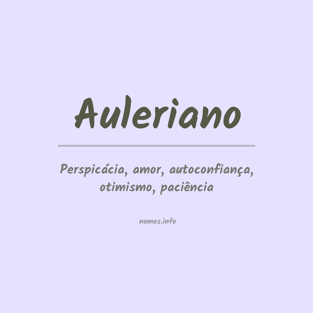 Significado do nome Auleriano