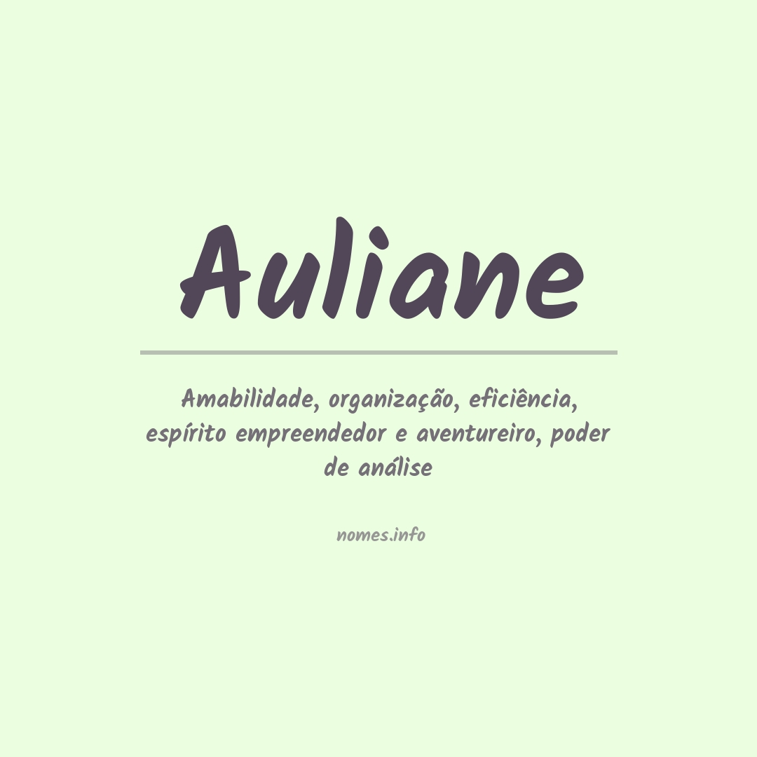 Significado do nome Auliane