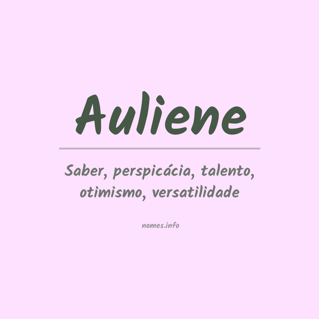 Significado do nome Auliene