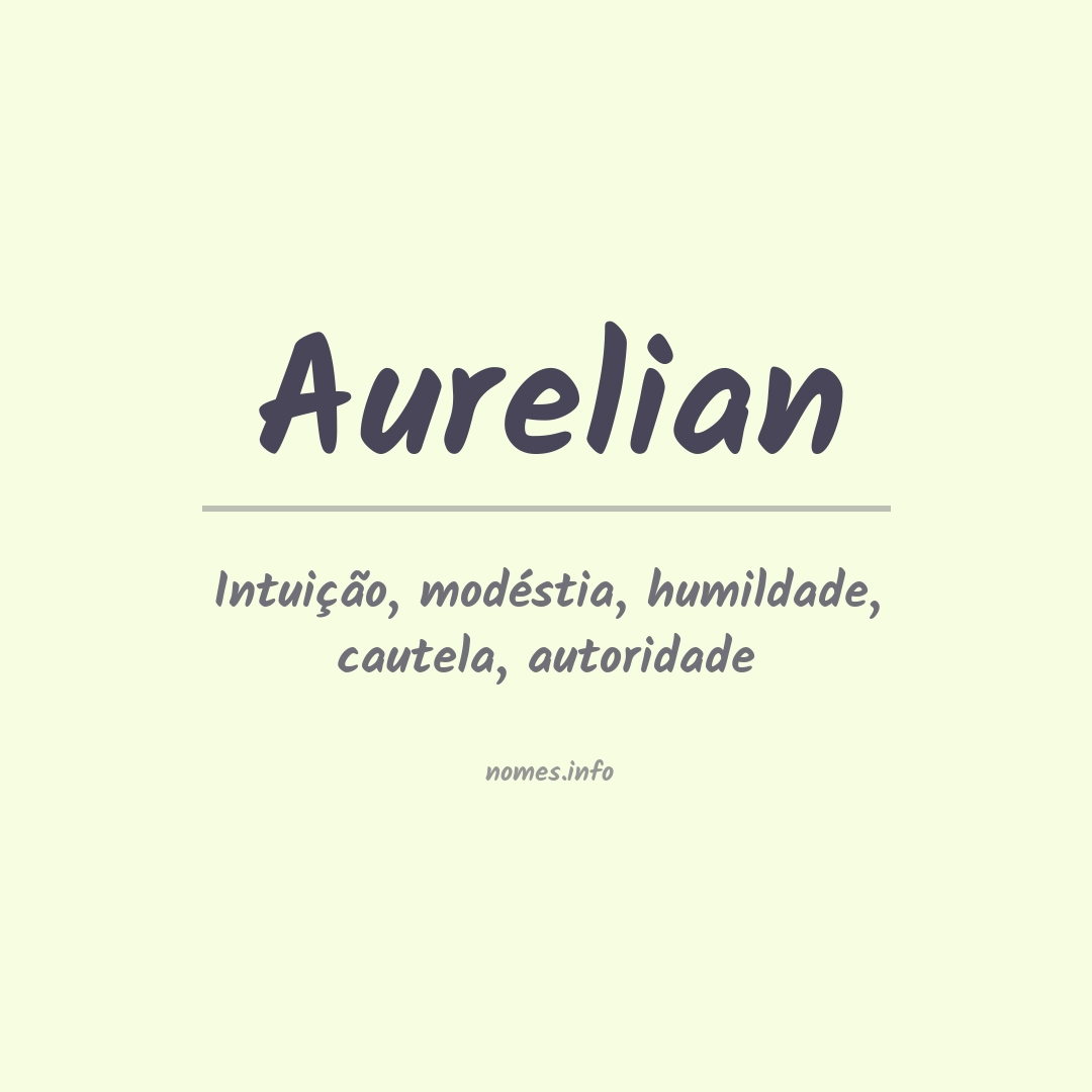Significado do nome Aurelian