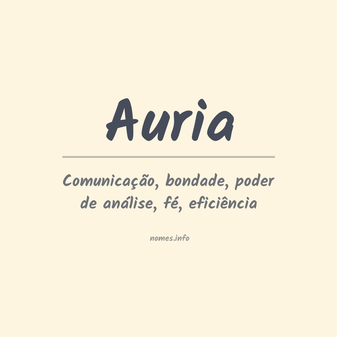 Significado do nome Auria