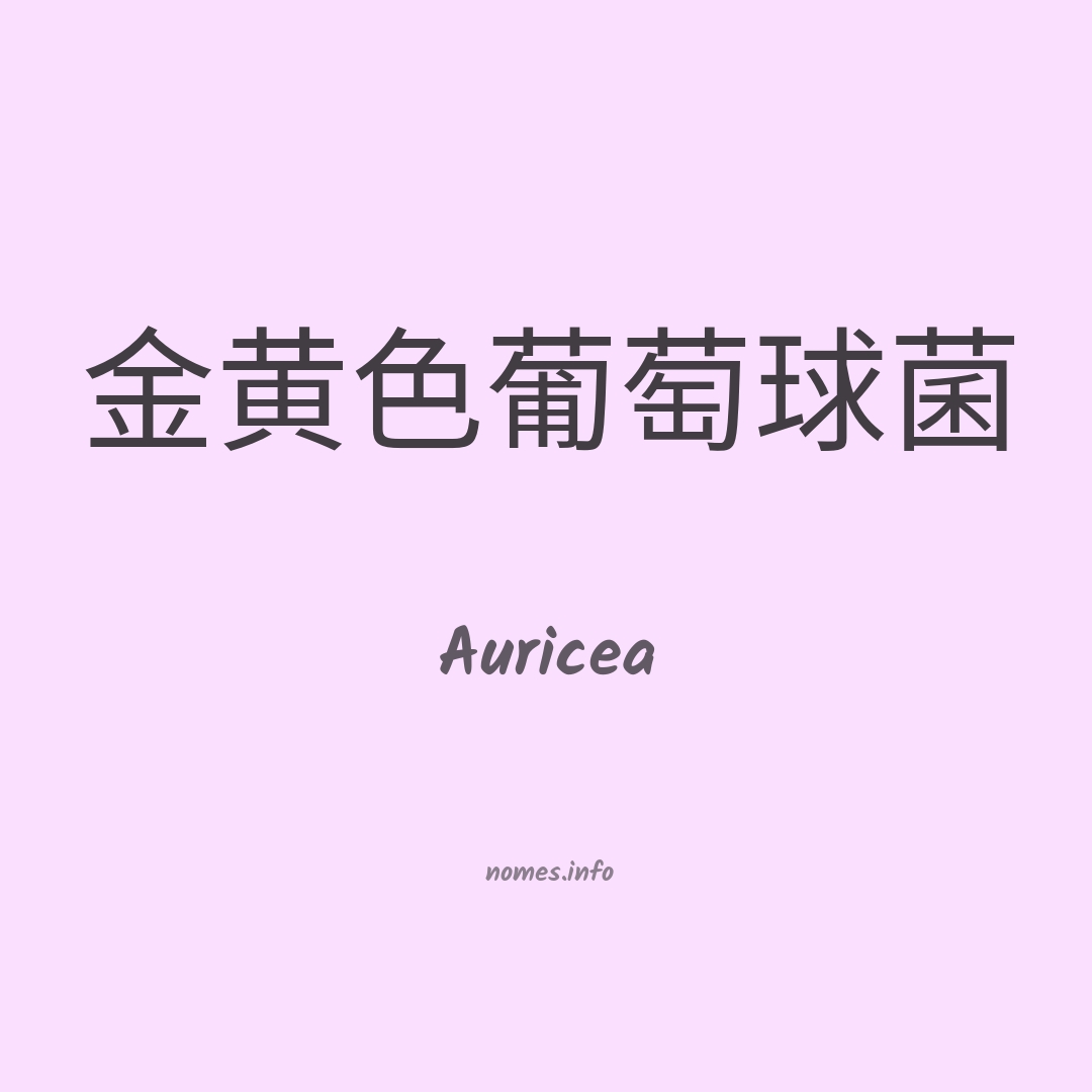 Auricea em chinês
