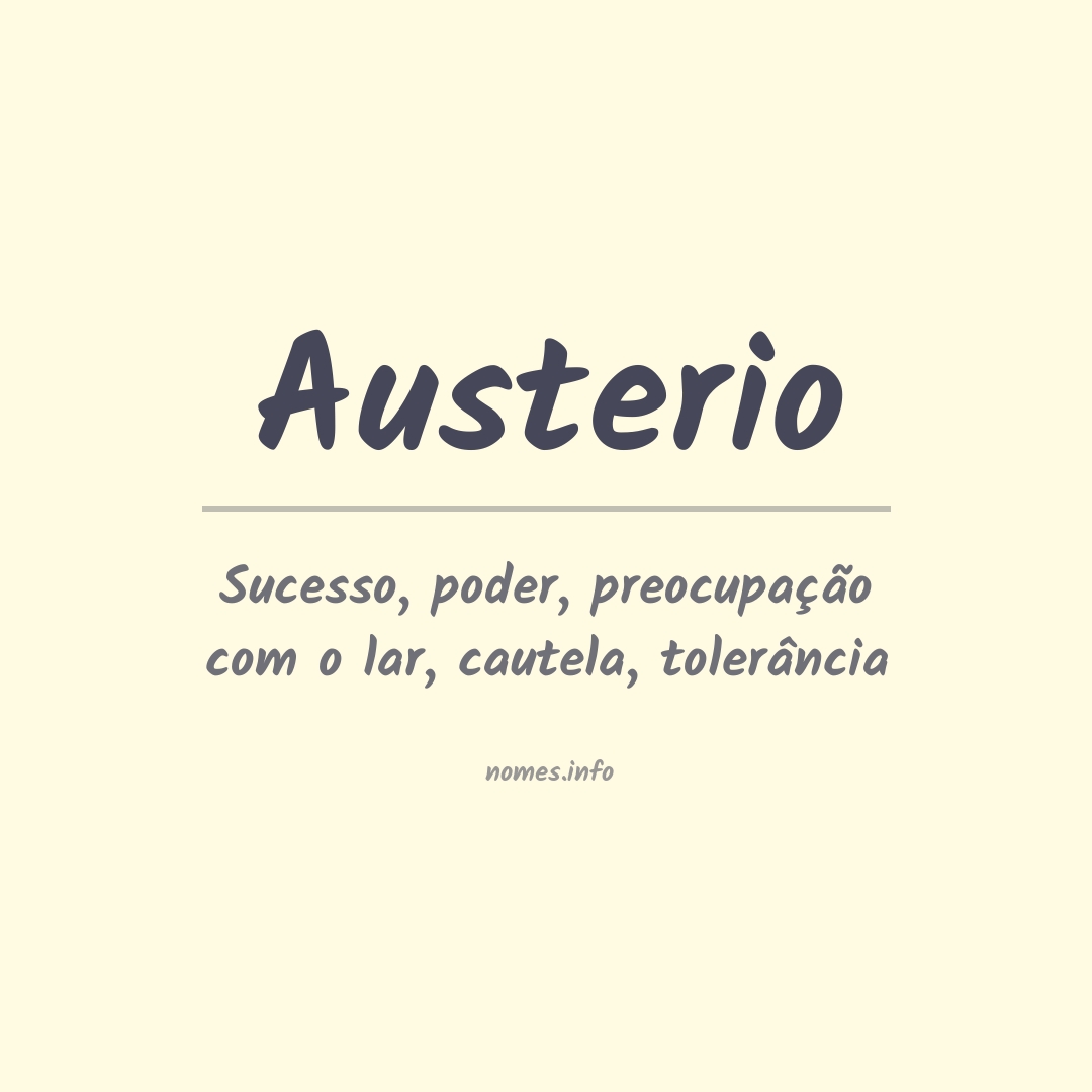 Significado do nome Austerio