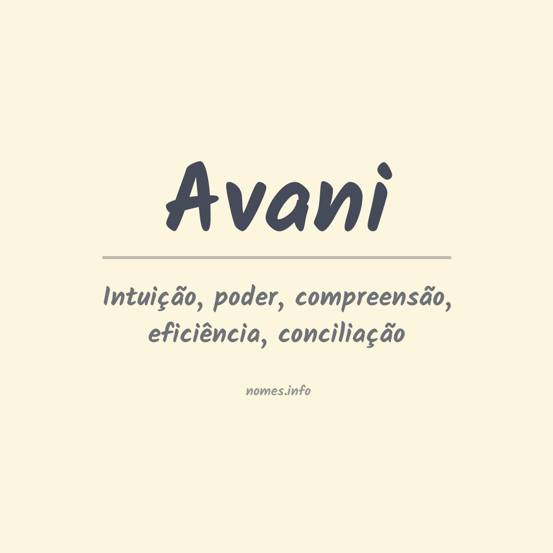 Significado do nome Avani
