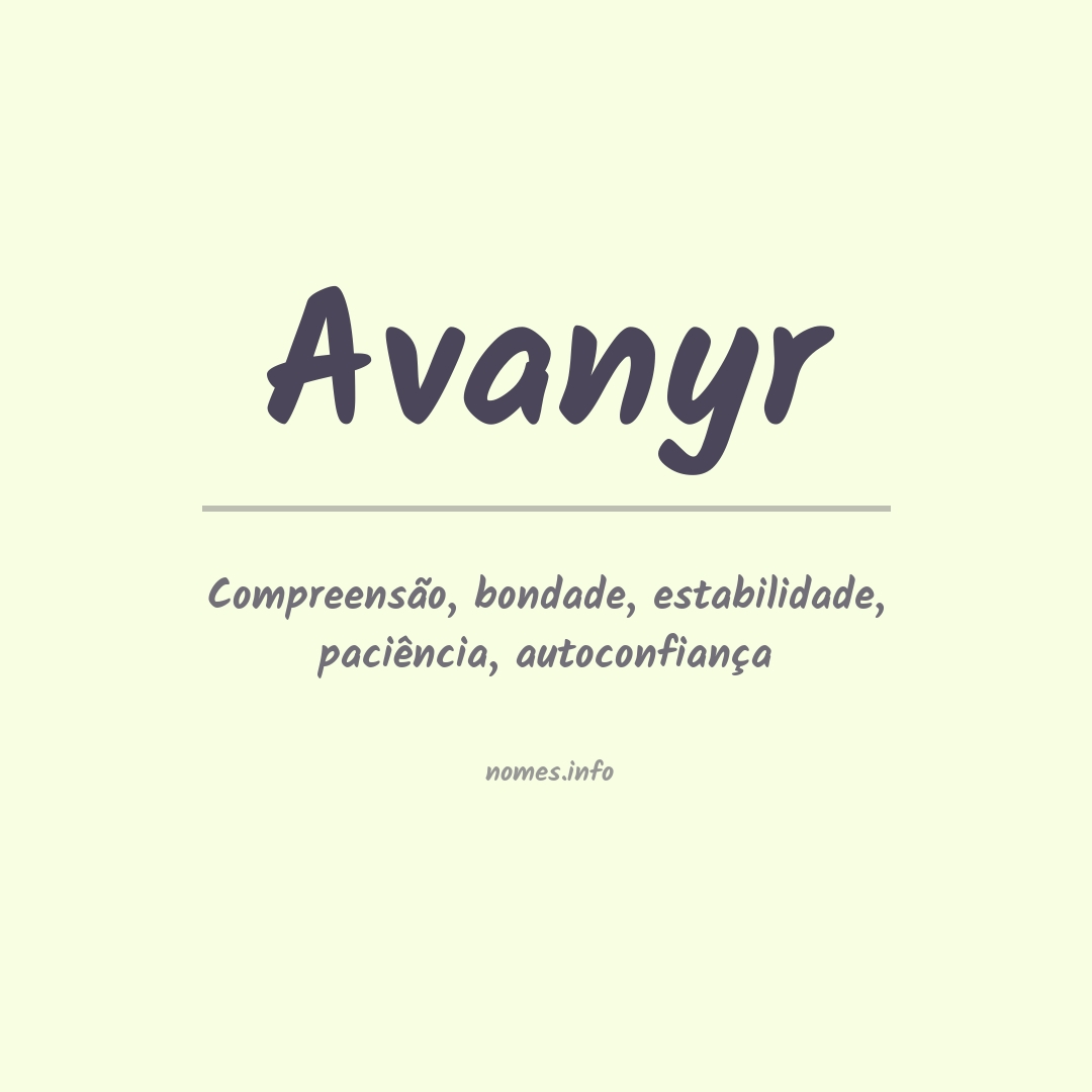 Significado do nome Avanyr