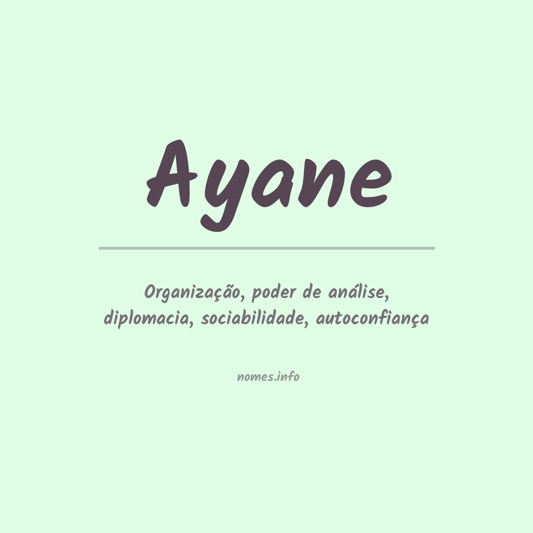 Significado do nome Ayane