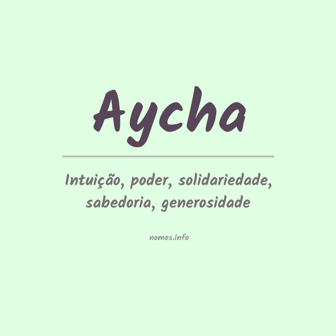 Significado do nome Aycha