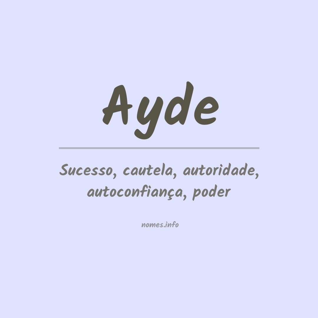 Significado do nome Ayde