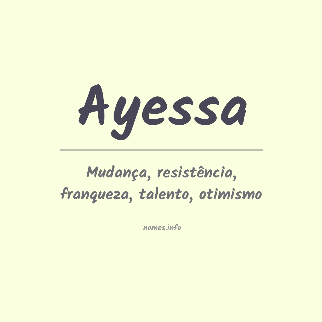 Significado do nome Ayessa