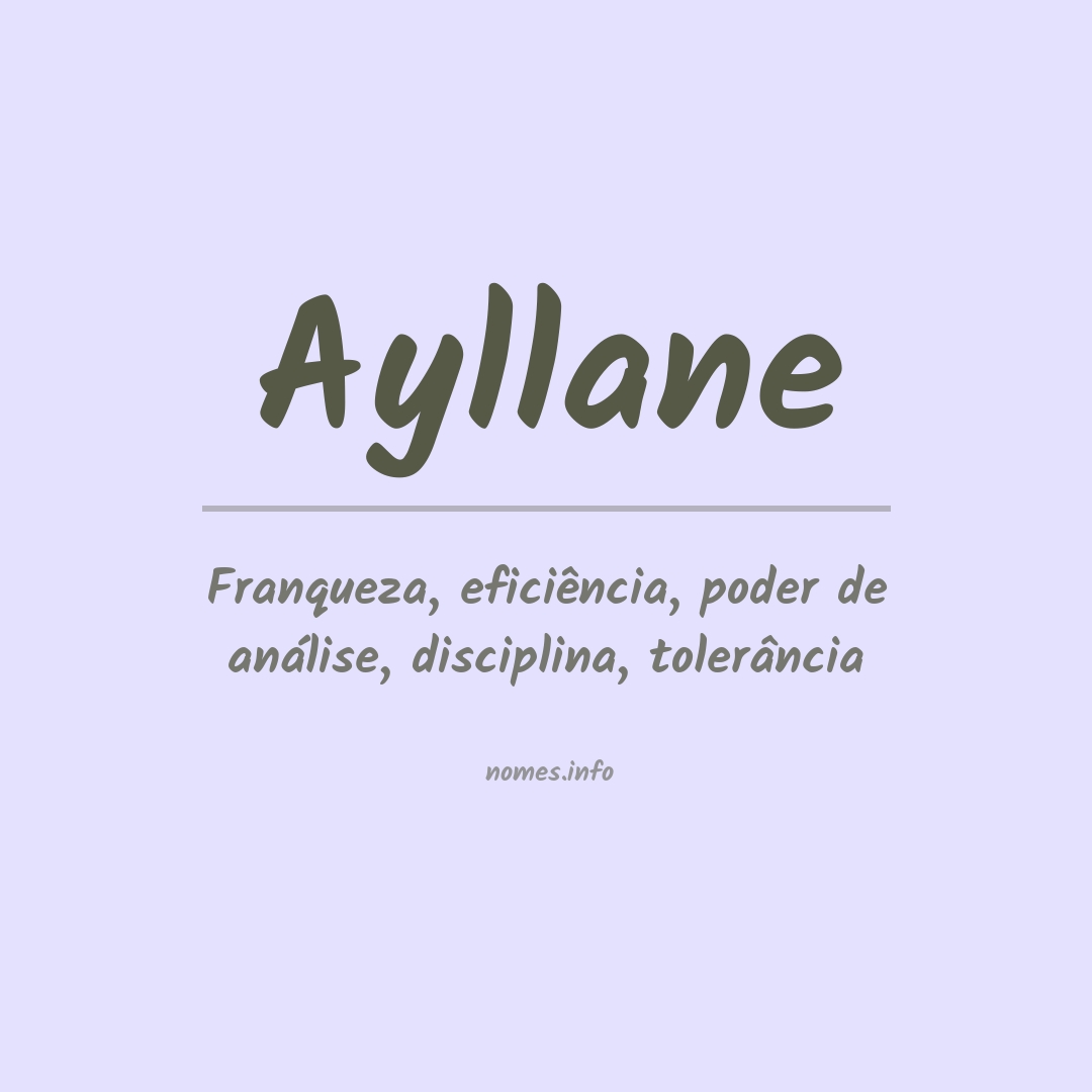 Significado do nome Ayllane