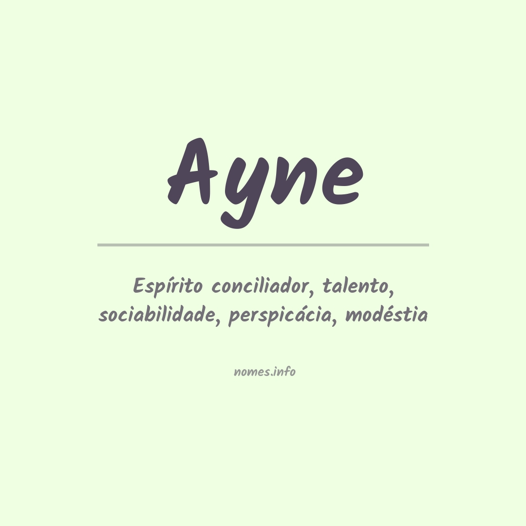 Significado do nome Ayne