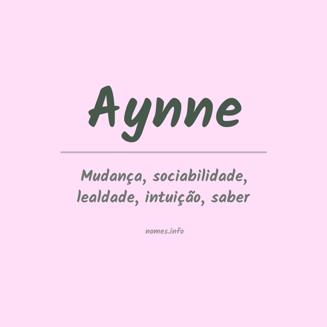 Significado do nome Aynne