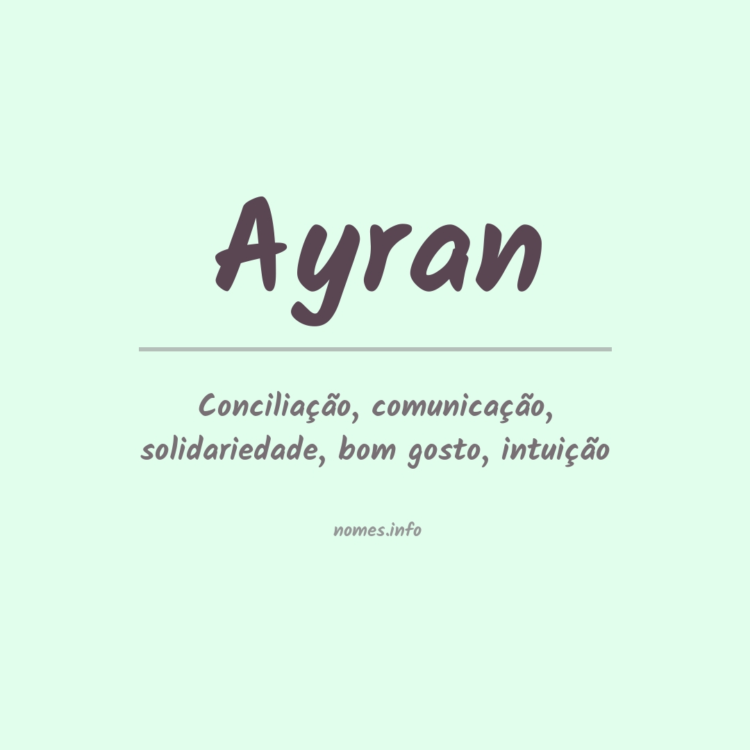 Significado do nome Ayran