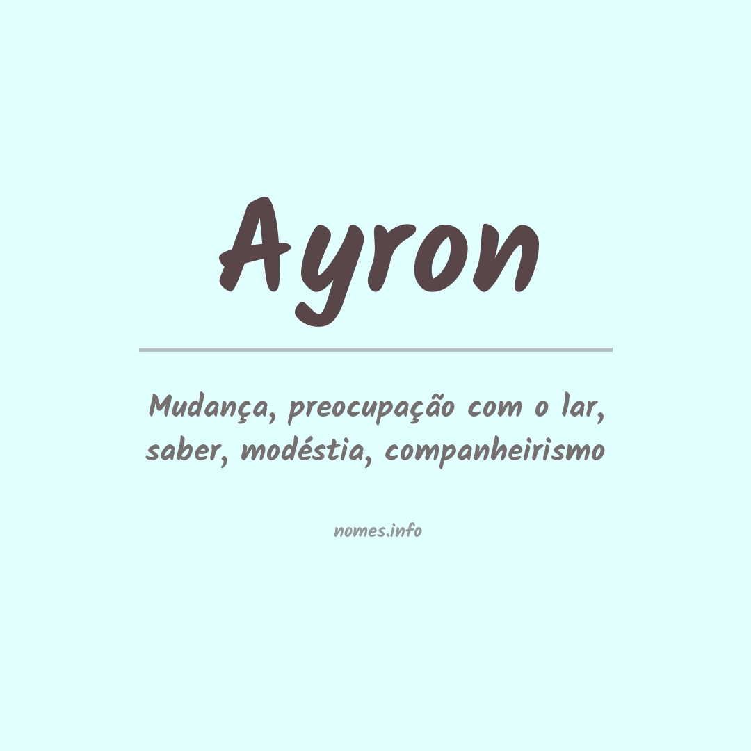 Significado do nome Ayron