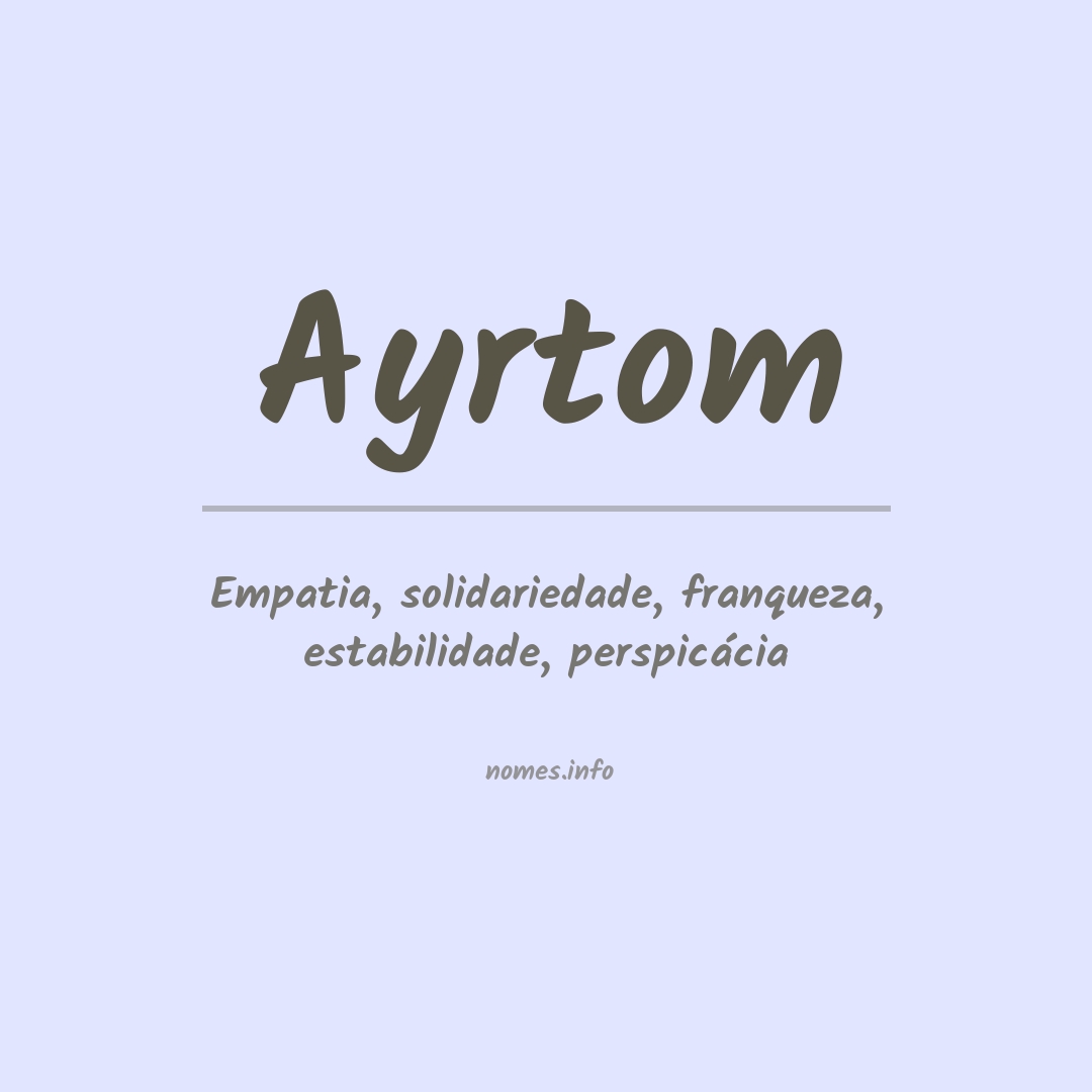 Significado do nome Ayrtom