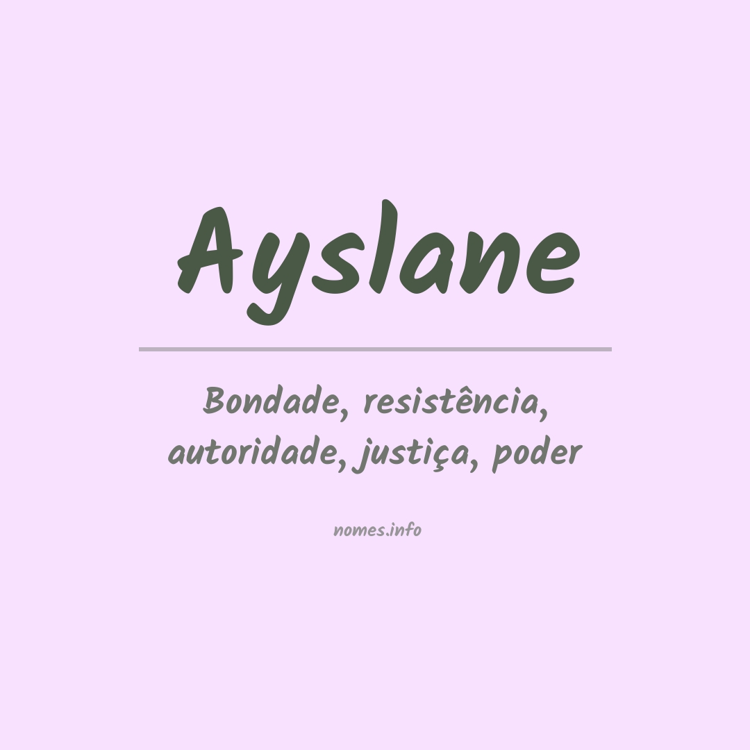 Significado do nome Ayslane