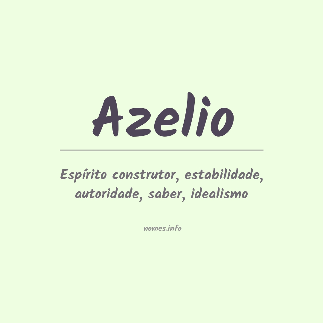 Significado do nome Azelio