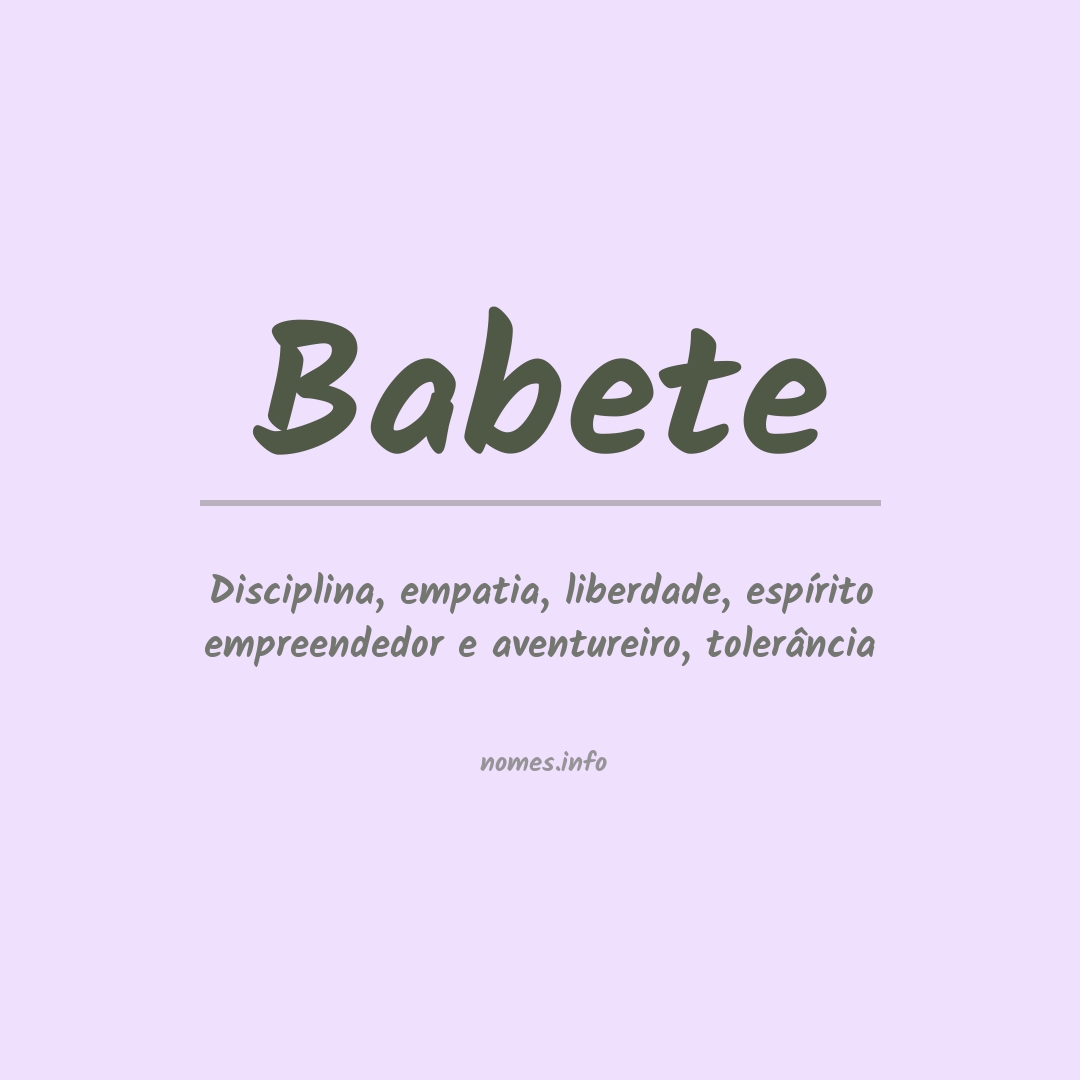 Significado do nome Babete