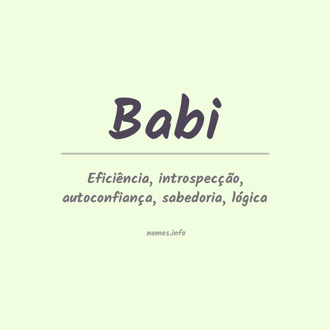Qual é o significado de Babi?