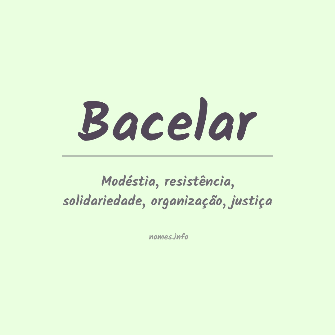 Significado do nome Bacelar