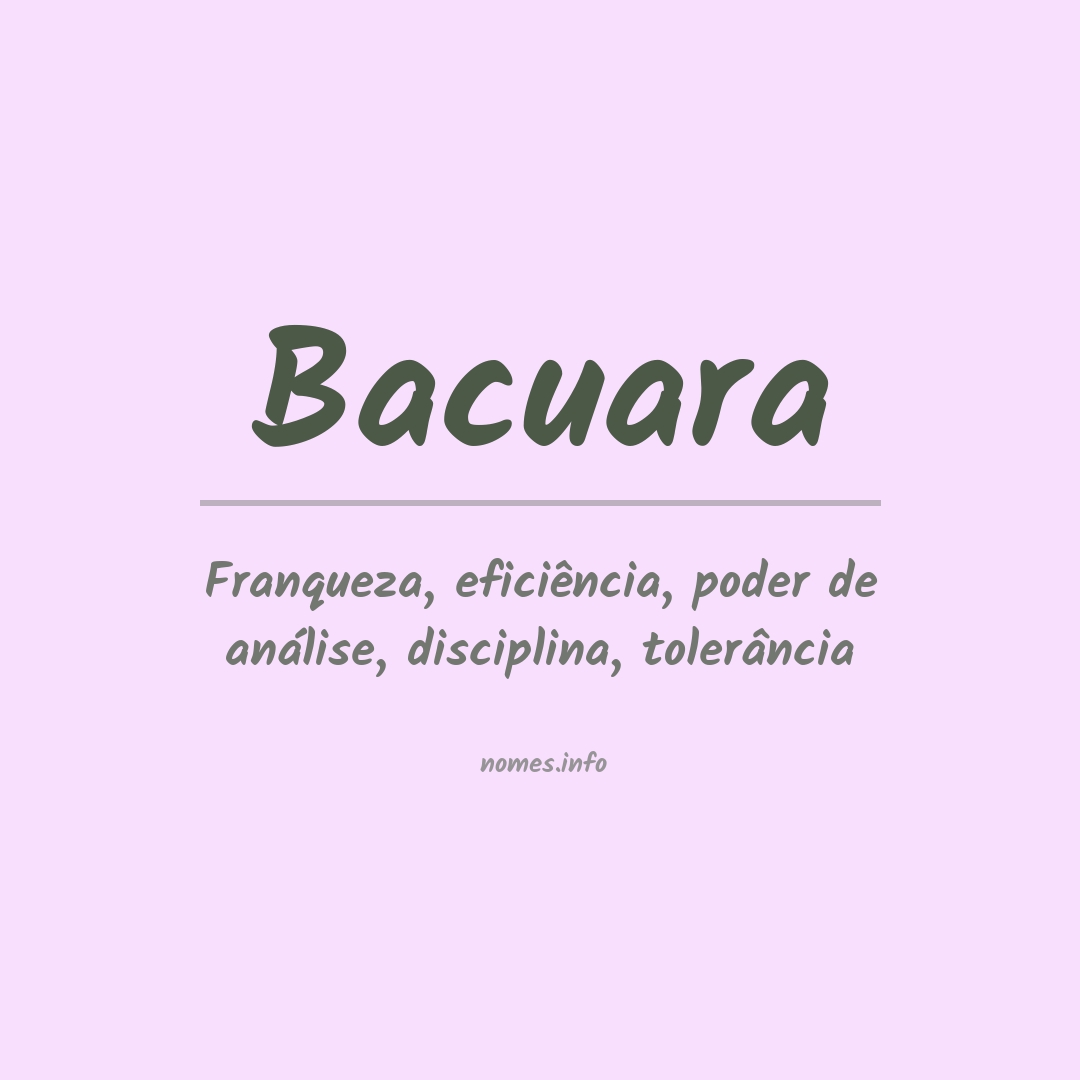 Significado do nome Bacuara