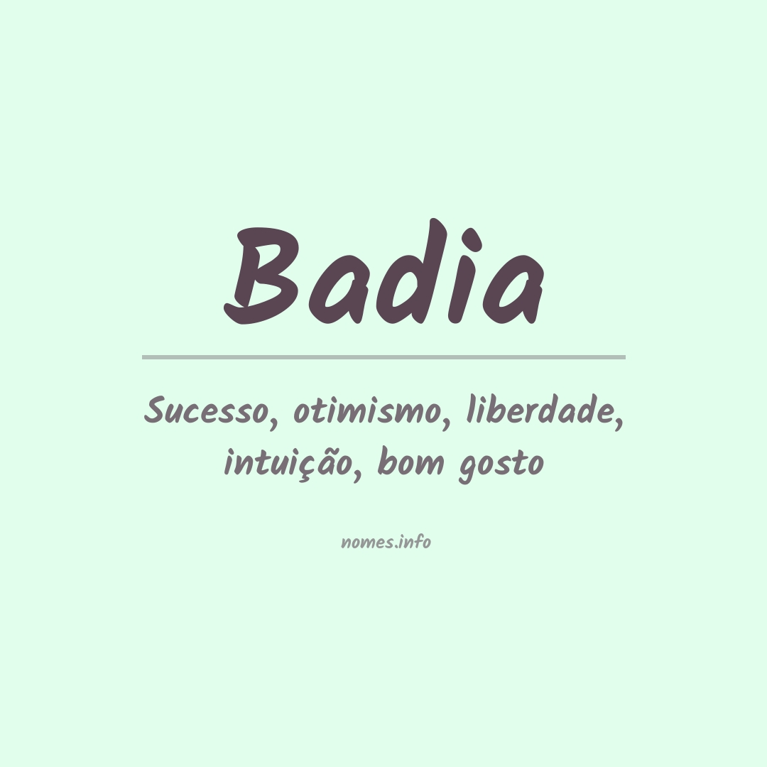 Significado do nome Badia