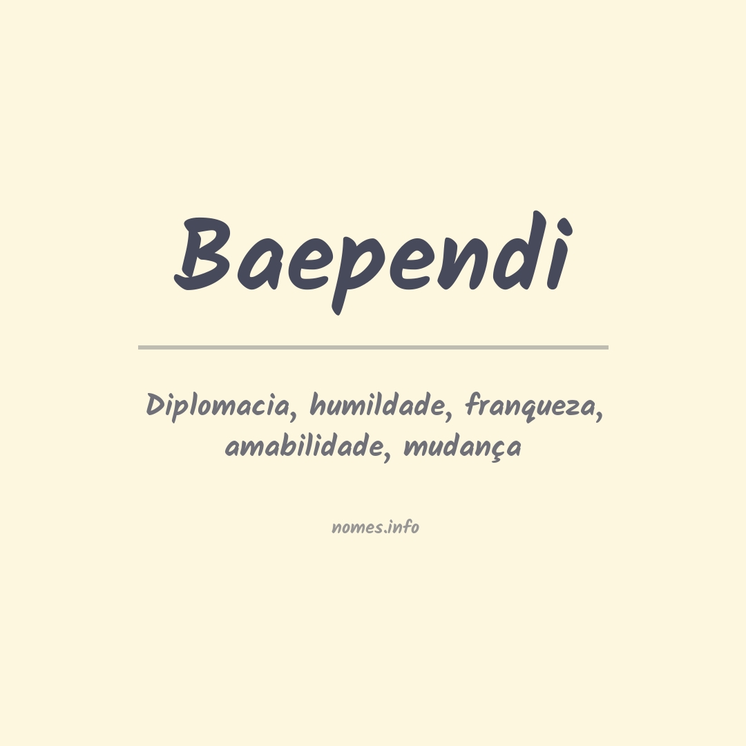 Significado do nome Baependi