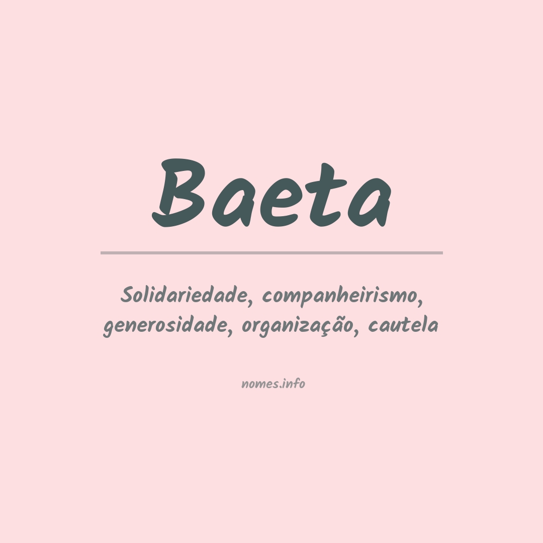 Significado do nome Baeta