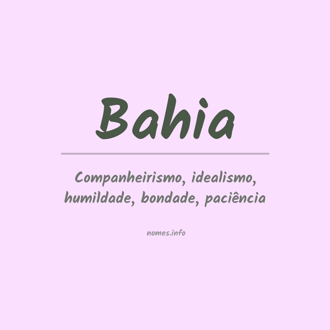 Significado do nome Bahia