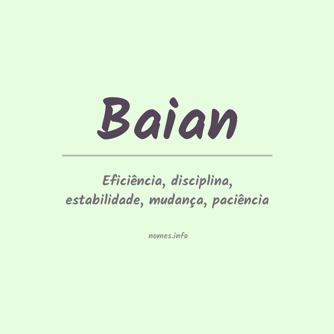 Significado do nome Baian