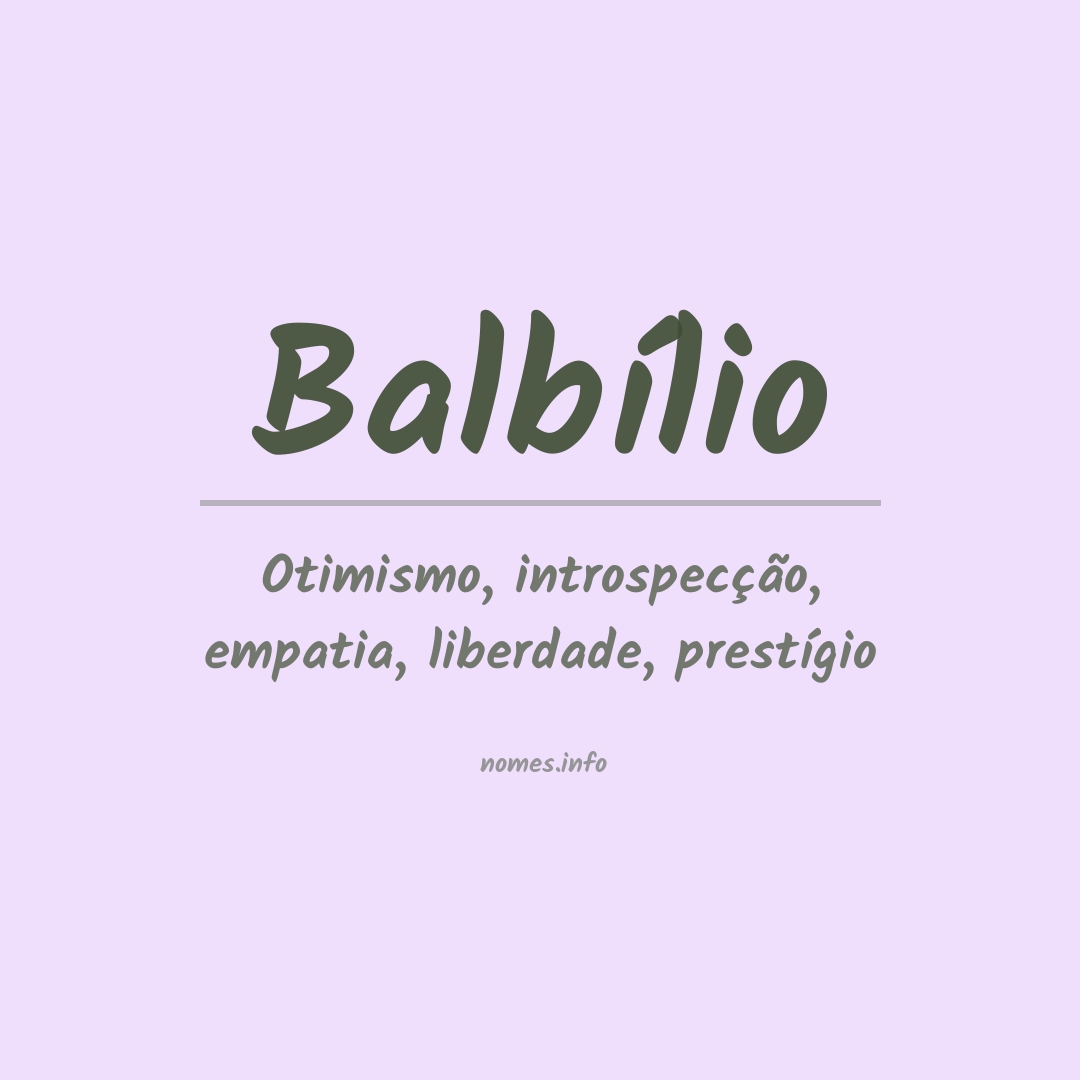 Significado do nome Balbílio