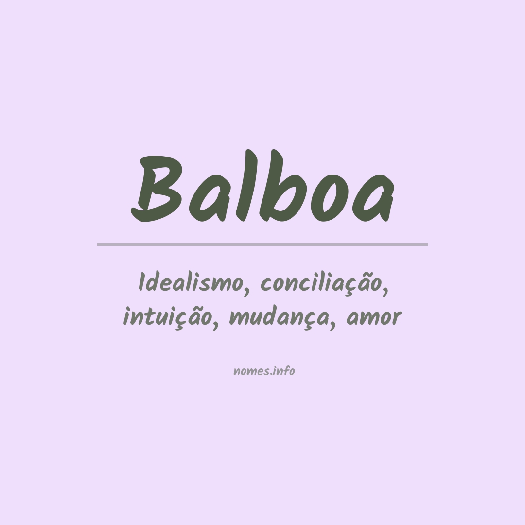 Significado do nome Balboa