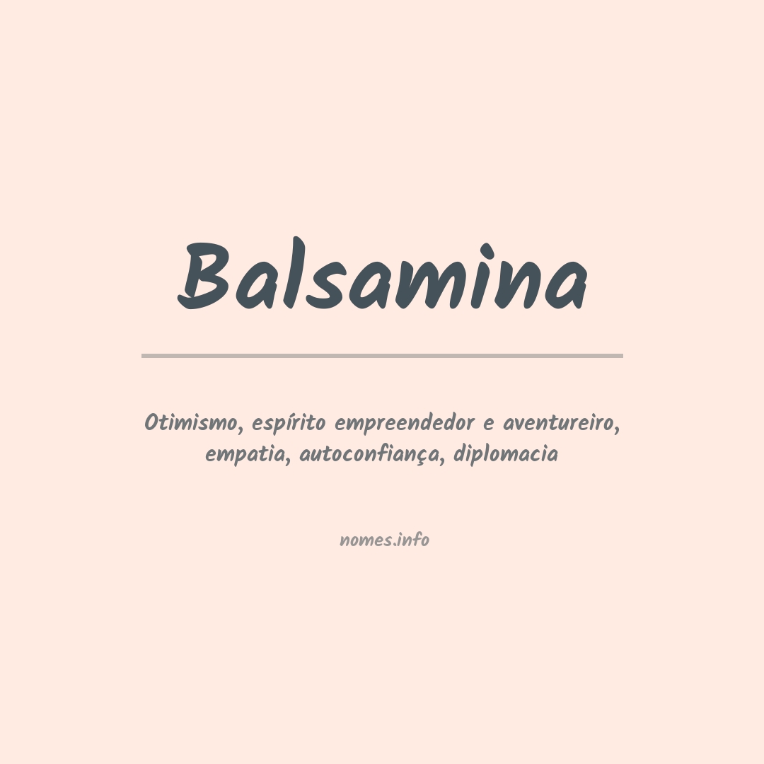 Significado do nome Balsamina