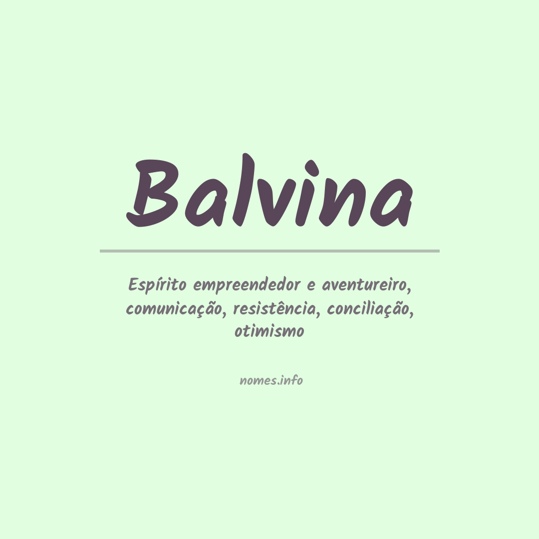Significado do nome Balvina