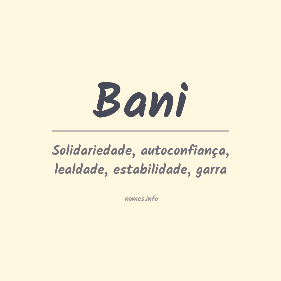 Significado do nome Bani