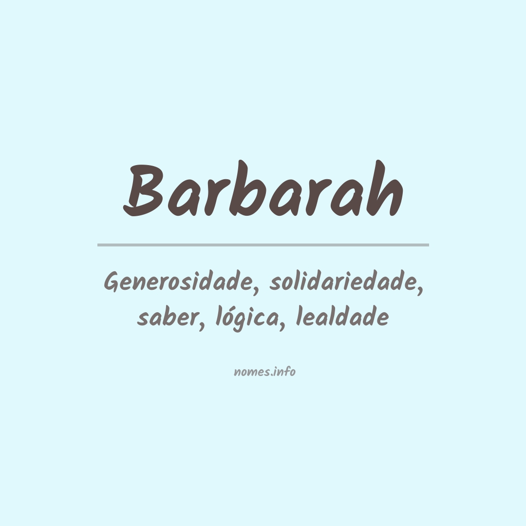 Significado do nome Barbarah