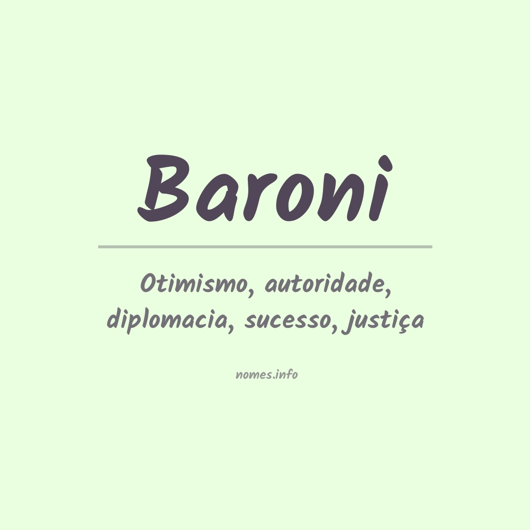 Significado do nome Baroni