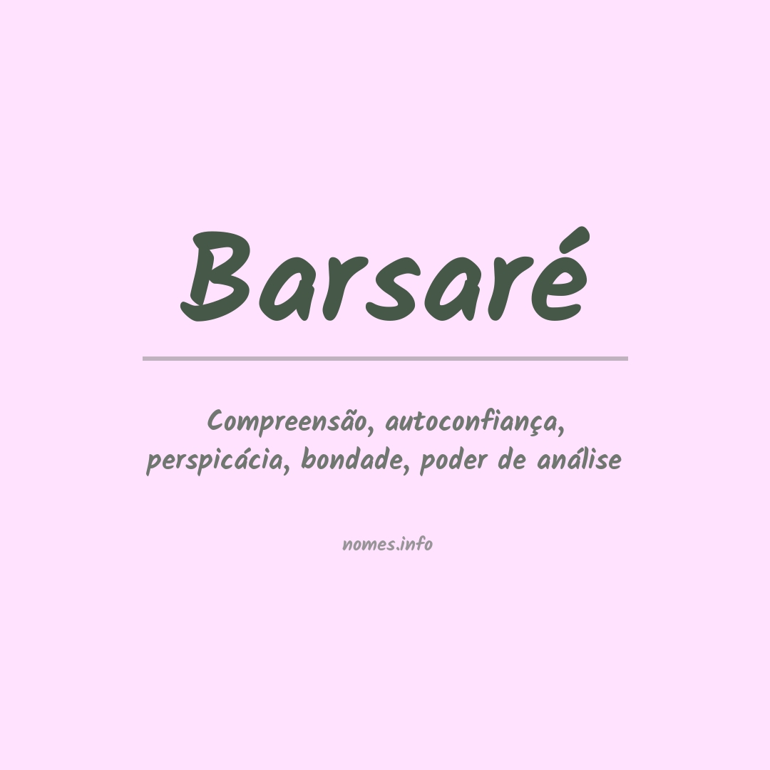 Significado do nome Barsaré