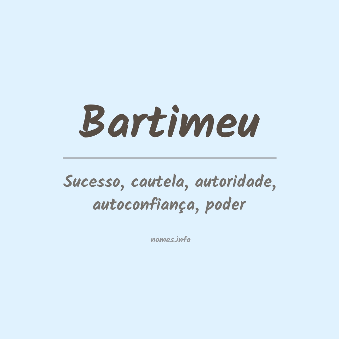 Significado do nome Bartimeu